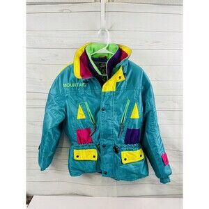 90s Style Phenix Junior Ski Jacket Teal Purple Yellow Blue